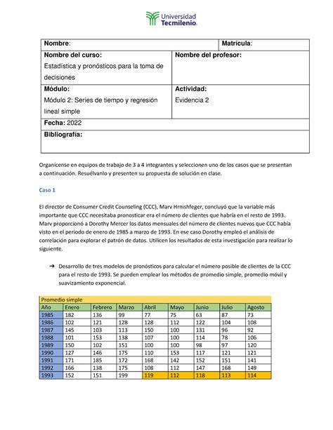 Evidencia 2 estadistica Nombre Matrícula Nombre del curso