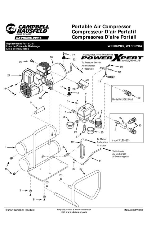 Campbell Hausfeld Power Xpert Wl506203 Replacement Parts List Pdf