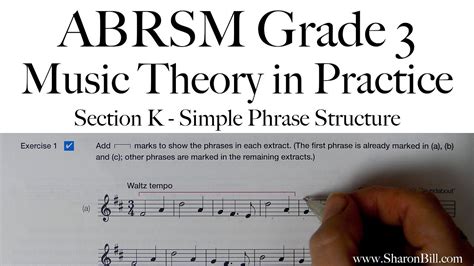 Abrsm Grade 3 Music Theory Section K Simple Phrase Structure With Sharon Bill Youtube