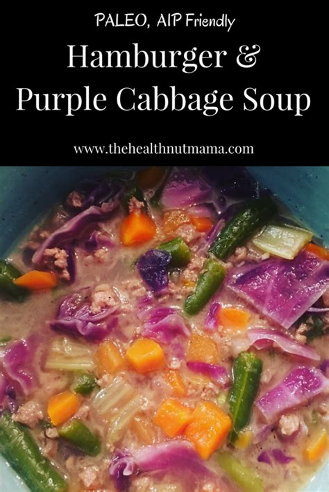 Hamburger and Purple Cabbage Soup - The Health Nut Mama