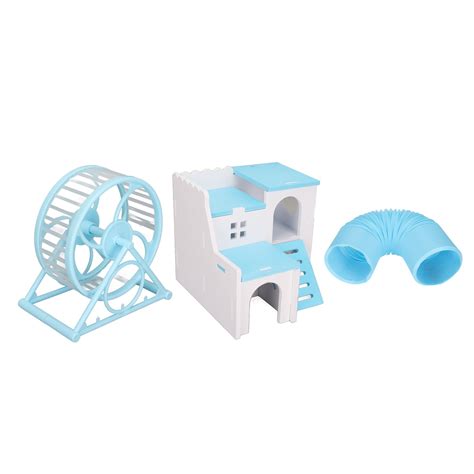 Hamster Toys Set Plastic Material Diy Manual Building Blue White Vivid