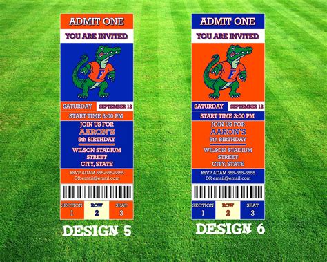 Florida Gators Ticket Invitation Etsy