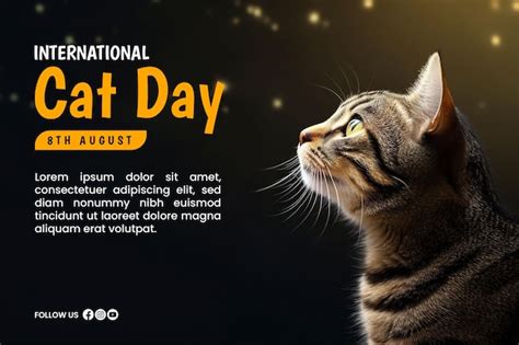 Premium Psd Happy International Cat Day Poster