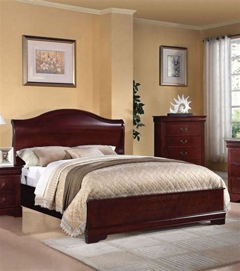 Acme Furniture Louis Phillipe Iii Cherry Finish Queen Sleigh Bed