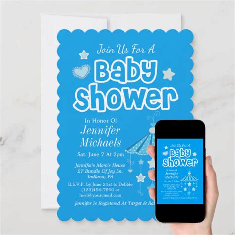 Blue Baby Shower Invitation | Zazzle