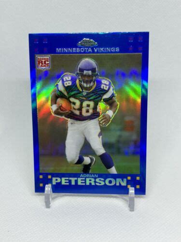 Adrian Peterson Topps Chrome Blue Refractor Rookie Rc Vikings Ebay