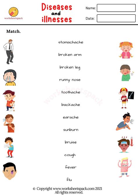 Diseases And Illnesses Vocabulary Worksheets Worksheetspack