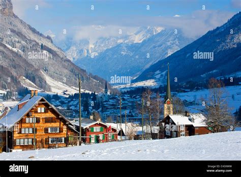 Linthal Switzerland Europe Canton Glarus Village Houses Homes