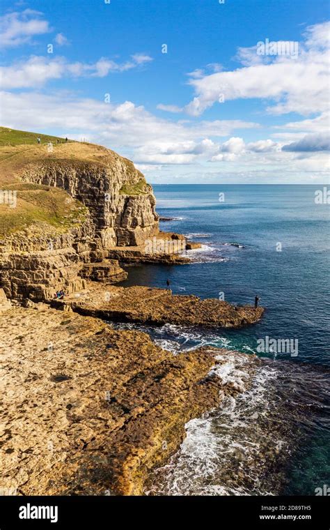 The Portland Stone Cliffs At Seacombe Quarry On The Jurassic Coast