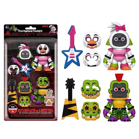 Funko Snaps Fnaf Mongomery Gator And Glamrock Chica Security Breach