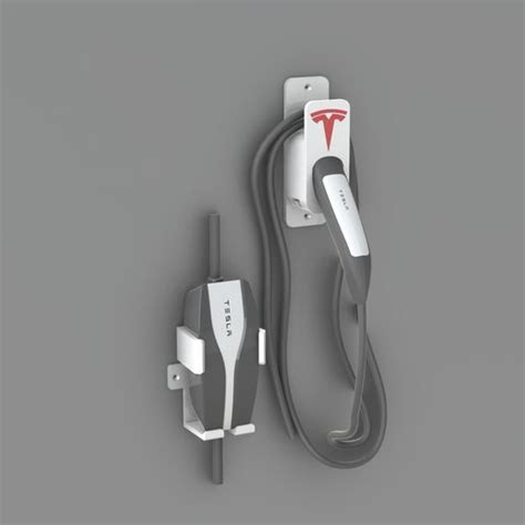 Download STL file **Improved Updated Version** TESLA MOBILE CHARGER GEN 2 - CABLE HOLDER WALL ...