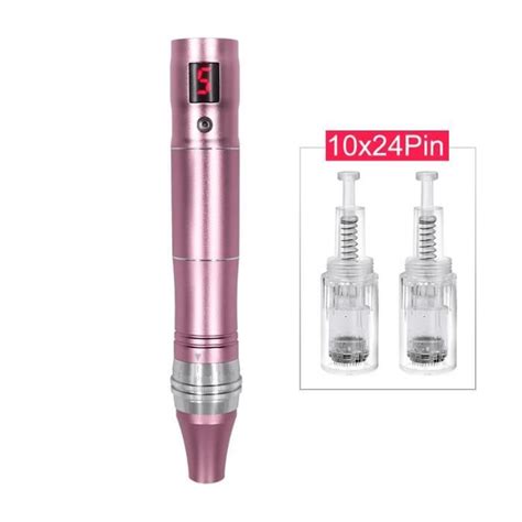 Rose 10 pièces 24PIN Stylo de microneedling sans fil Machine de