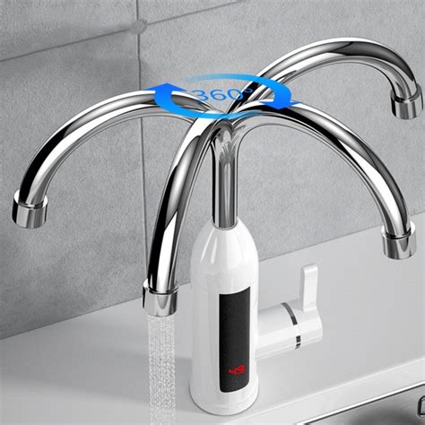 ZSW D02 Smart Household Digital Display Instant Hot Kitchen Electric Faucet US Plug White