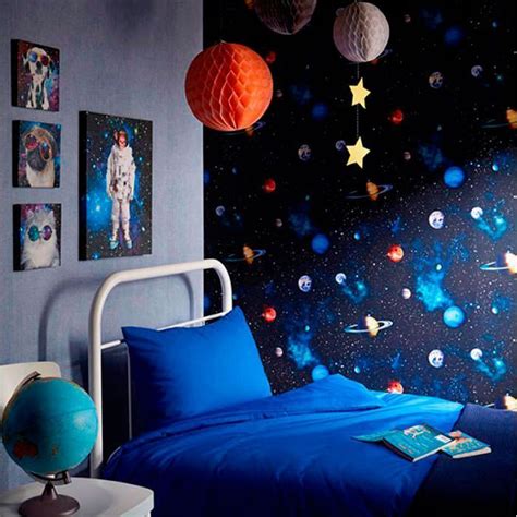 Papel Pintado De Planetas Decorar Habitacion Niños Diseño De Dormitorio Para Hombres