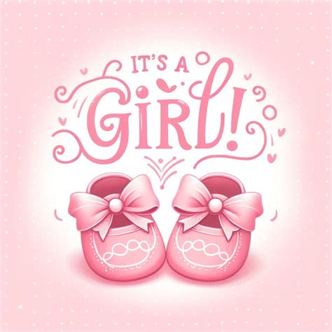 Its a Girl Charming Baby Announcement | Premium AI-generated image