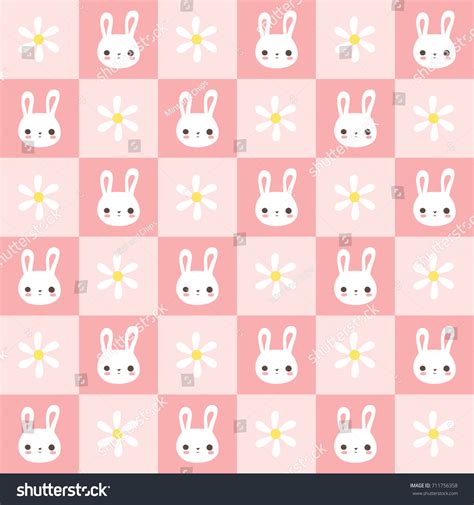 Cute Bunny Rabbit Seamless Pattern Pink Stock Vector (Royalty Free ...