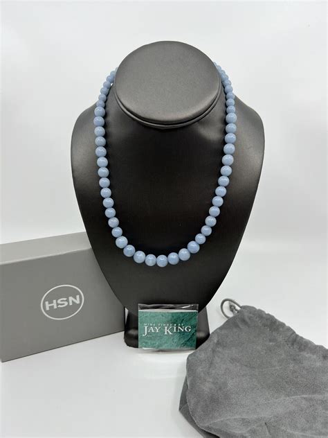 Jay King Mine Finds DRT Sterling Silver Blue Anhydrite Bead Necklace