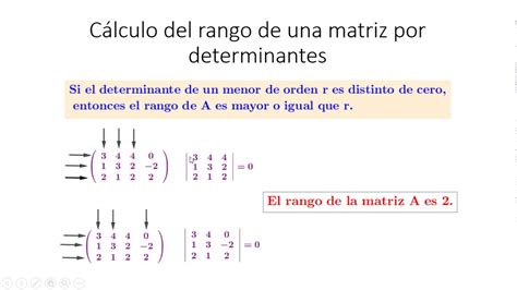 Calculo Del Rango De Una Matriz Por Determinantes Matematicas Otosection