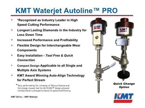 KMT Waterjet Streamline Pro 90kpsi Cutting