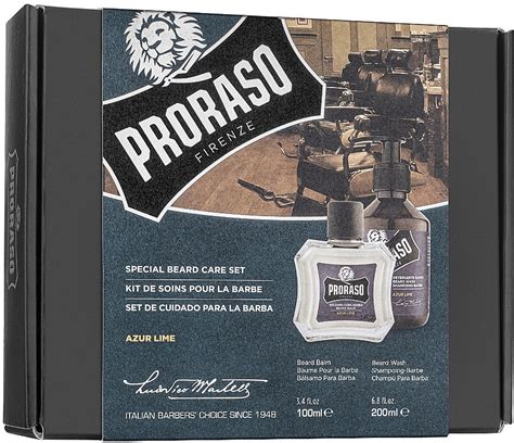 Beard Care Set Proraso Azur Lime Shm Ml Balm Ml Makeup