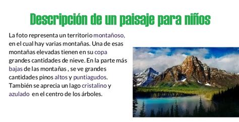 Ejemplos De Descripcion De Un Paisaje