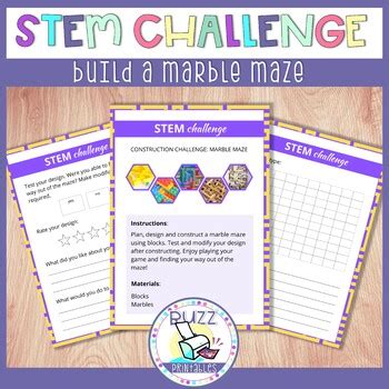 STEM activities build a marble maze STEM challenge by BuzzPrintables