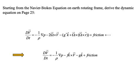 Solved Starting From The Navier Stokes Equation On Earth