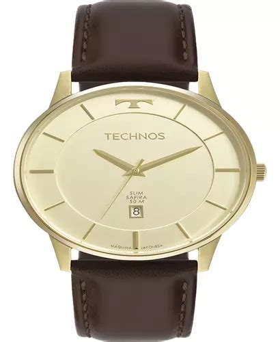 Rel Gio Technos Masculino Slim Dourado Gm Yu D Mercadolivre