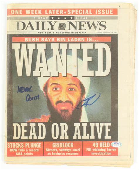 U S Navy Seal Robert J O Neill Signed Osama Bin Laden X Newspaper