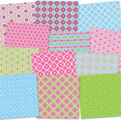 Spring Geometric Floral Digital papers, Background Patterns | Made By Teachers