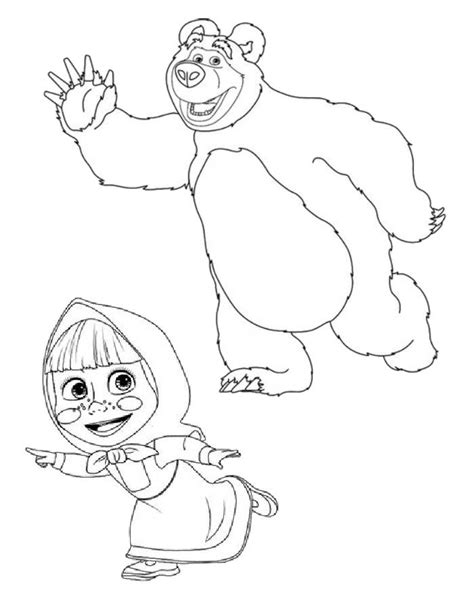 Masha And The Bear Coloring Pages Free Printable Pdf