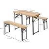 Outsunny Table De Camping Pique Nqiue Pliable Portable Avec Bancs