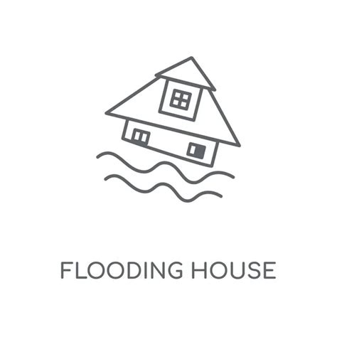 Icono lineal de Flooding House Inundación Casa concepto carrera