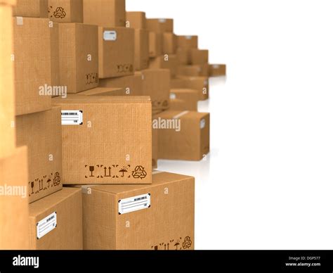 Cardboard Boxes On White Background Stock Photo Alamy