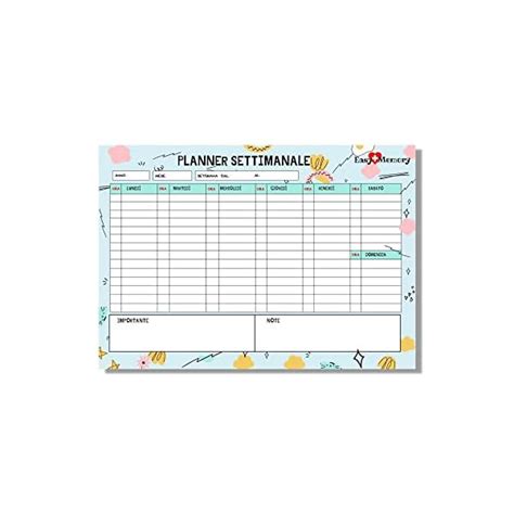 Easy Memory Planner Settimanale Scrivania Planning Da Tavolo A