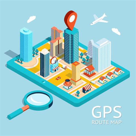 Mapa De Ruta De Gps Navegación App De La Ciudad Stock De Ilustración