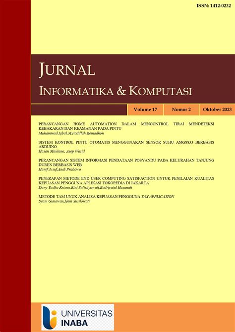 Vol 17 No 2 2023 Jurnal Informatika Dan Komputasi Volume 17 No 2