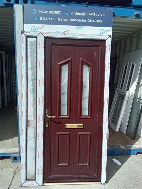 Brand New Rosewood Upvc Front Door And Side Panel Mm X Mm C