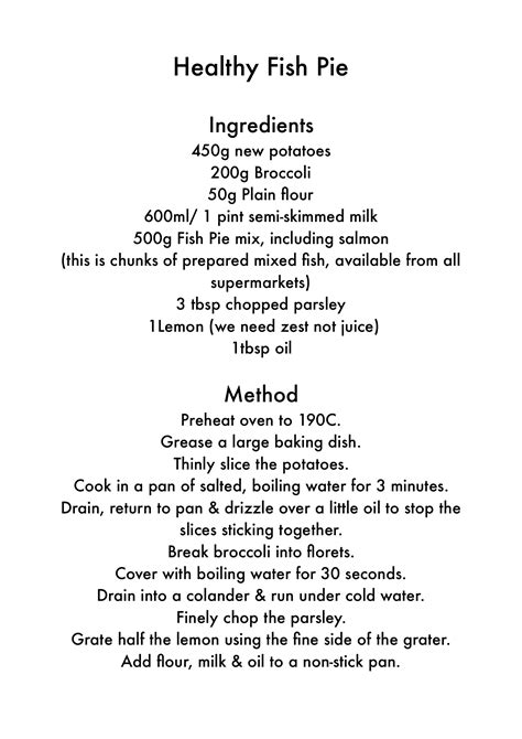 Recipe - 20/11/2020 Healthy Fish Pie - Fair Deal Glasgow - Learning Disability Support