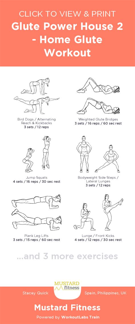 Glute Power House 2 Home Glute Workout Free Illustrated Workout By