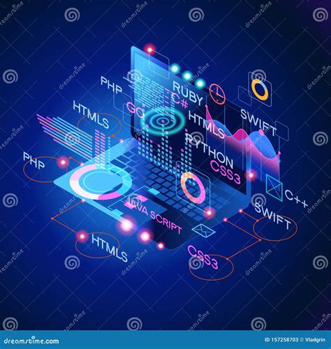 Programming Web Banner Stock Vector Illustration Of Monitor 157258703