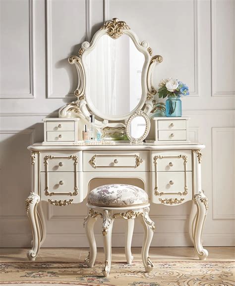 Simple Classical Home Furniture Bedroom Set Dressing Table With Mirror