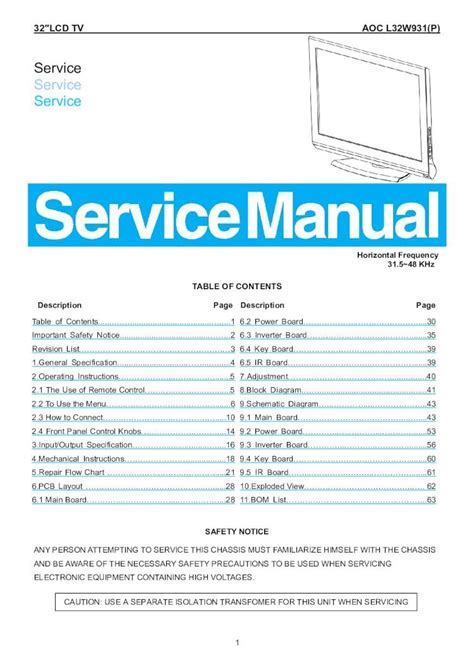 PDF Manual De Servicio TV AOC DOKUMEN TIPS