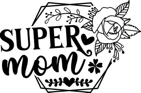 Supermom Free Svg File For Members Mothers Day T Shirt Design For Mom Svg Heart