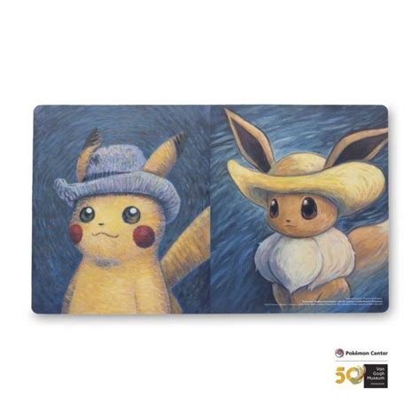 Pokémon Center × Van Gogh Museum: Pikachu & Eevee Inspired by Vincent's Self-Portraits Playmat ...