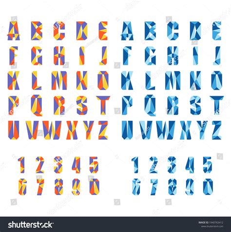 Low Poly Alphabet Vector Lowpoly Letters Stock Vector Royalty Free