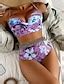 Women S Normal Swimwear Bikini Shorts Swimsuit 2 Piece Printing Beach Wear Push Up Floral