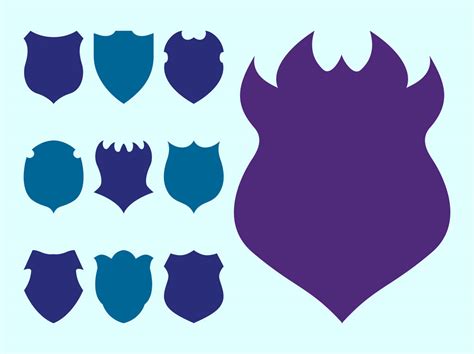 Shield Silhouettes Set Vector Art & Graphics | freevector.com