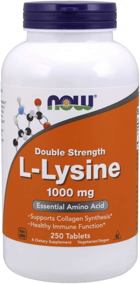 Now Supplements L Lysine L Lysine Hydrochloride 1000 Mg