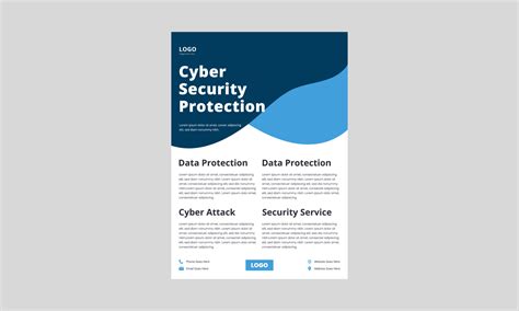 Cyber Security Protection Flyer Design Data Protection Service Poster